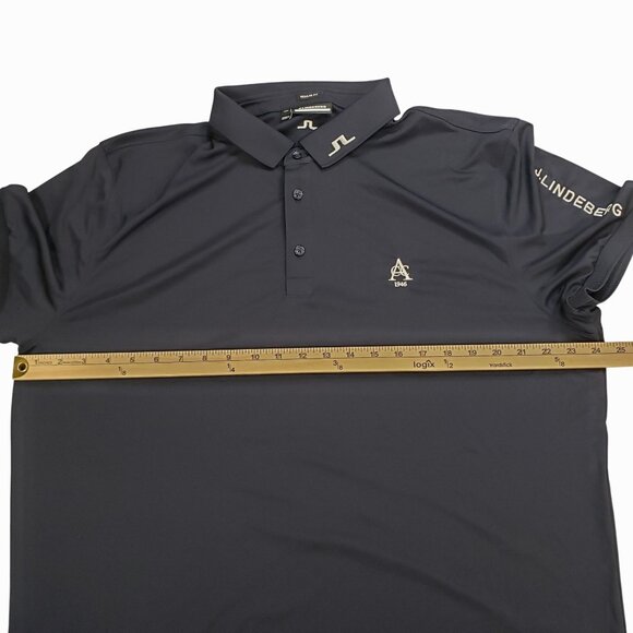 J.Lindeberg Tour Tech Regular Fit Golf Polo Shirt XX-Large Polyester Navy Blue - Picture 7 of 10